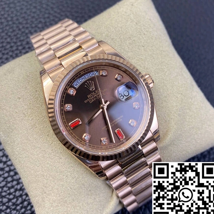 EW Rolex Day 118235 Rose Gold Factory Date 1217